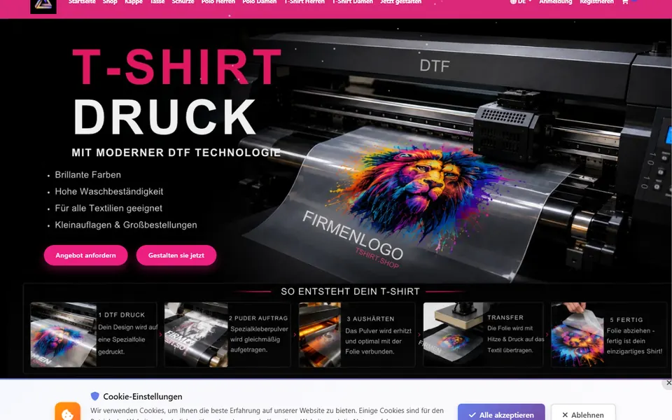 Firmen Logo Druck e-ticaret sitesi ana sayfası